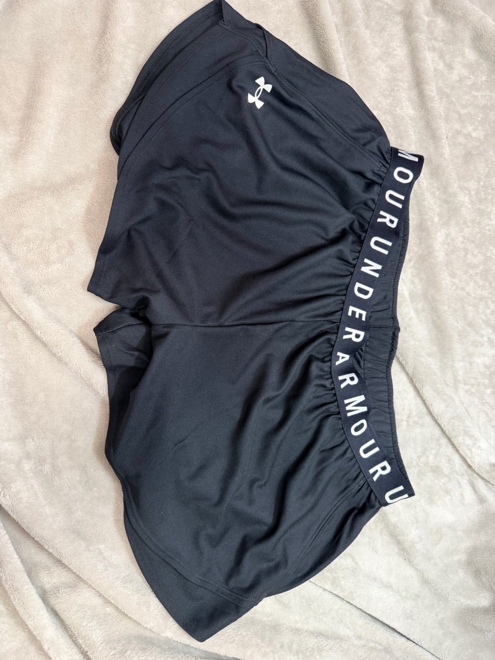 Under Armour Black Athletic Shorts with Branded Elastic Waistband